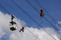 Koelner Seilbahn Gondel blieb haengen Koeln Linksrheinisch P530